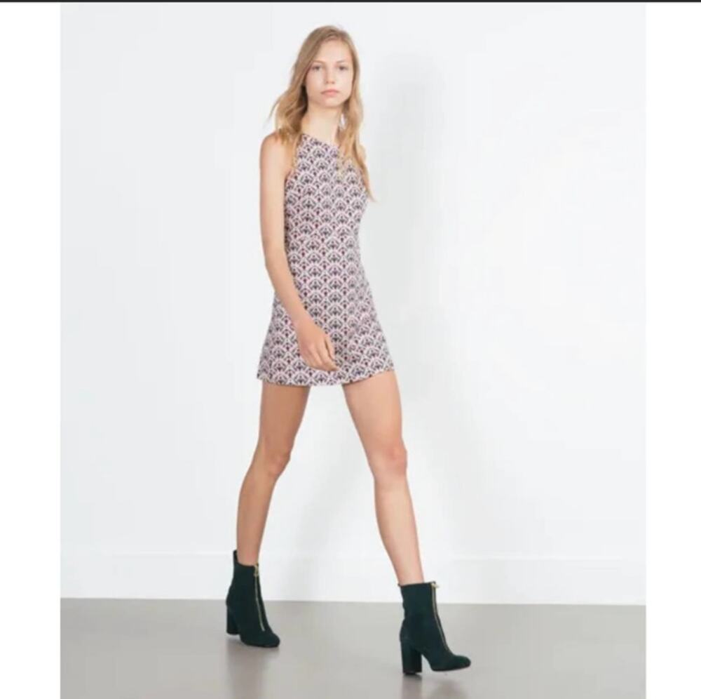 Zara Geometric Skort Romper Sz Small
